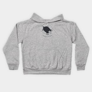 Chonky mole. minimal art of a cute furry potato in dark ink Kids Hoodie